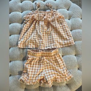 Zara 3-4T orange gingham set